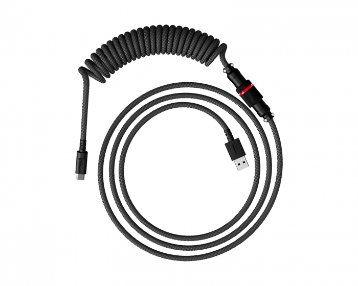 HyperX USB-C Coiled Cable - Grå / Sort