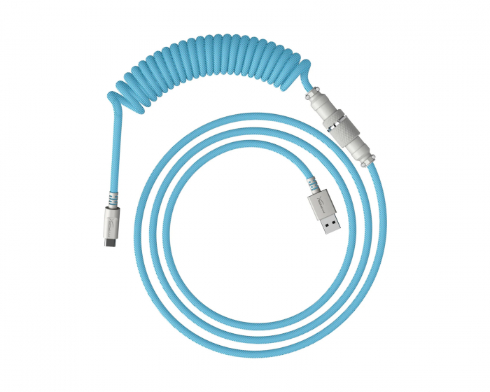 HyperX USB-C Coiled Cable - Lyseblå / Hvid