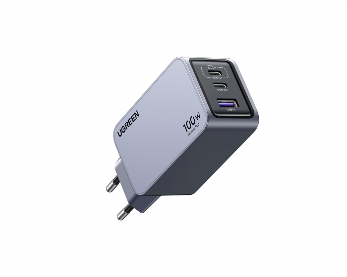 UGREEN Nexode Pro 100W 3-Port GaN Vægoplader med 100W USB-C Kabel