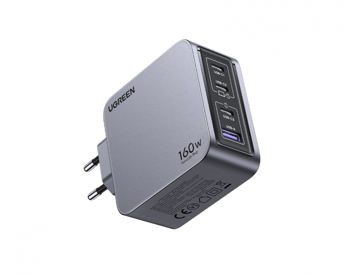 UGREEN Nexode Pro 160W 4-Port GaN Vægoplader med 240W USB-C Kabel
