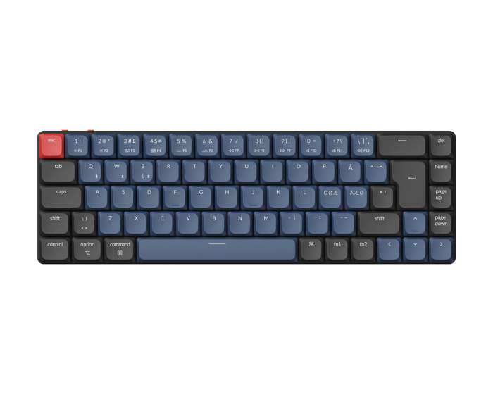 Keychron K7 Pro QMK Low Profile Hotswap Trådløst Tastatur RGB Aluminum [Red]