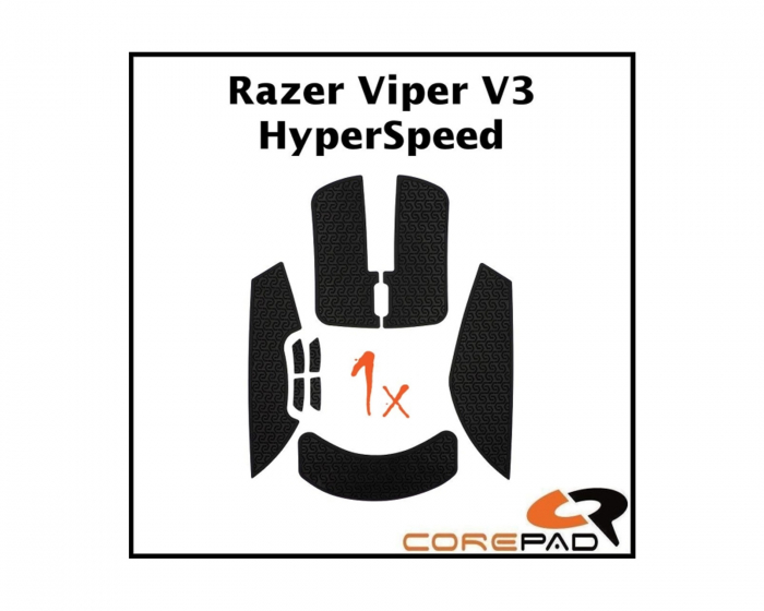 Corepad Soft Grips til Razer Viper V3 HyperSpeed Wireless - Sort