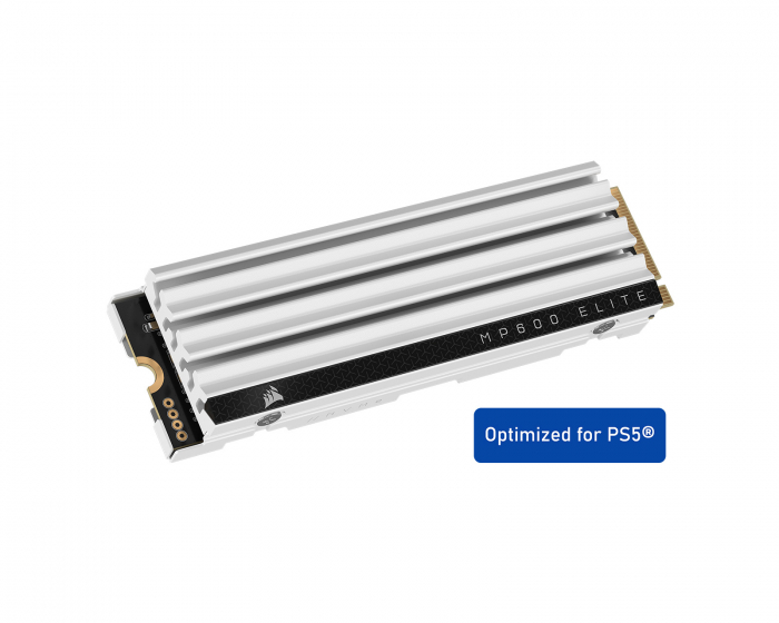 Corsair MP600 Elite PCIe Gen4 x4 NVMe M.2 SSD til PS5 - 1TB - Hvid