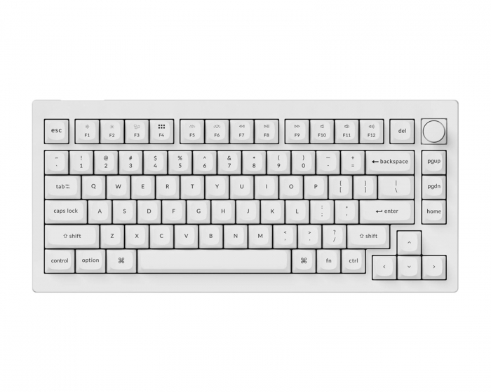Keychron V1 75% Tastatur Knob Version RGB Hotswap [K Pro Red] - Hvid