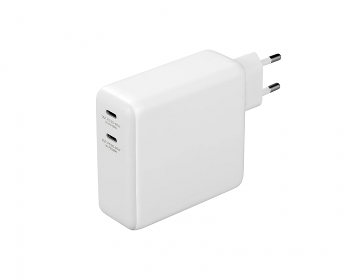 Deltaco USB-C Vægoplader og Powerbank 9600 mAh - Hvid