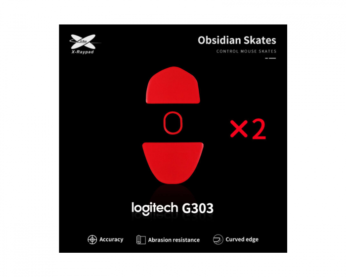 X-raypad Obsidian Mouse Skates til Logitech G303