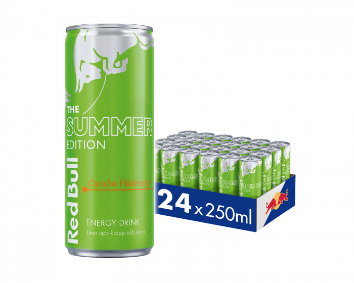 Red Bull 24x Energi Drik, 250 ml, Green Edition (Curuba-Hyldebærsmag)