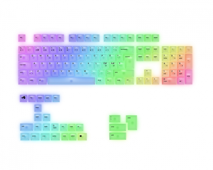 Glorious Polychroma V2 RGB Keycaps - 131 Polycarbonat Caps Nordic ISO