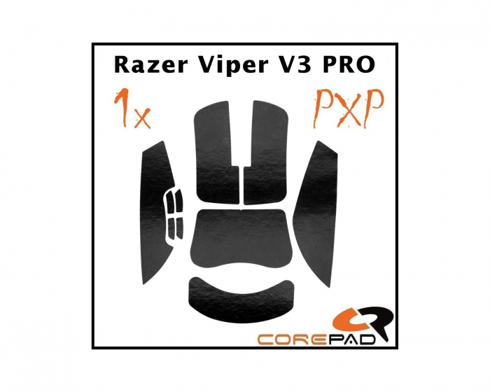 Corepad PXP Grips til Razer Viper V3 Pro - Sort
