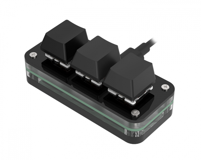 MaxCustom 3-Key RGB Mini Mekanisk Keypad - Sort