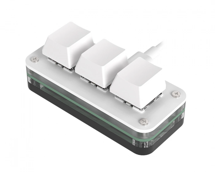 MaxCustom 3-Key RGB Mini Mekanisk Keypad - Hvid