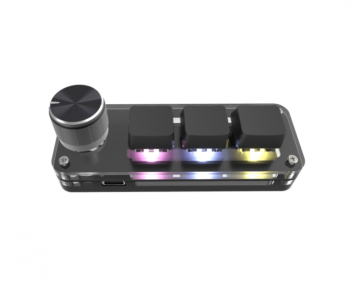 MaxCustom 3-Key RGB Mini Mekanisk Keypad med Knob - Sort
