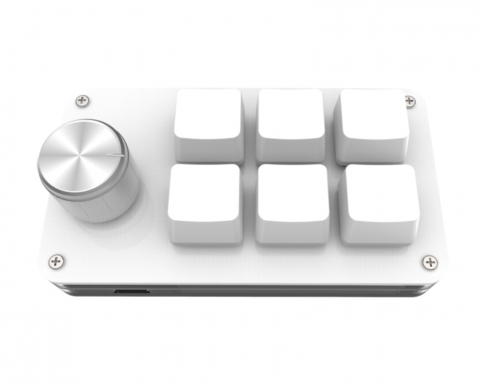 MaxMount 6-Key RGB Mini Mekanisk Keypad med Knob - Hvid