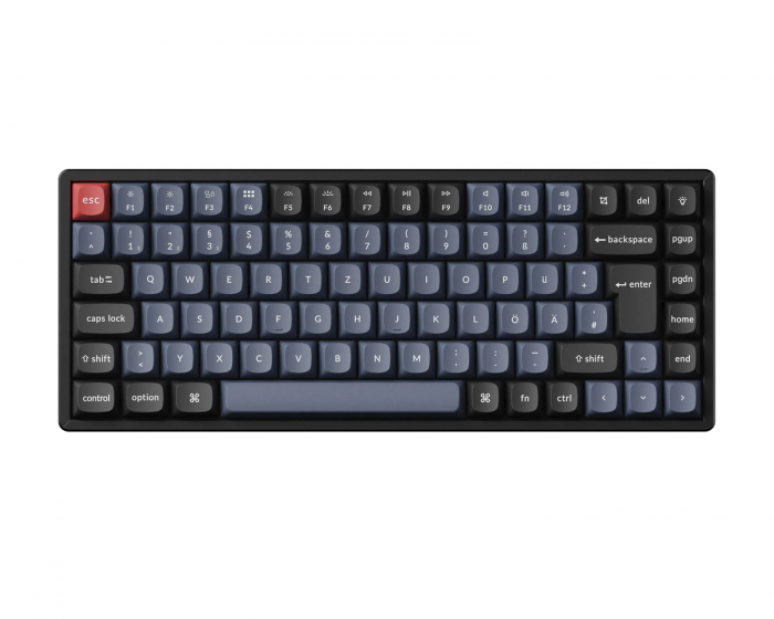 Keychron K2 Pro QMK Hotswap Trådløst Mekanisk Tastatur [Gateron Red] - ISO-DE