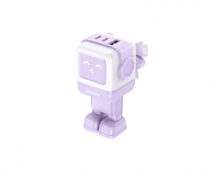 UGREEN Nexode Robot Oplader 3 ports - 65W - Lilla