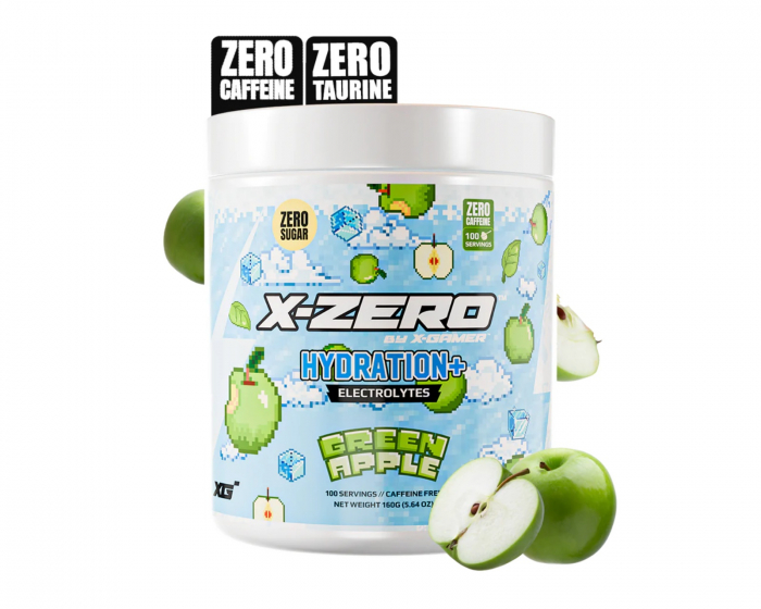 X-Gamer X-Zero Hydration+ Green Apple - 100 Portioner