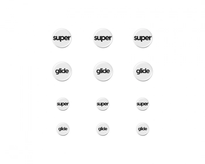 Superglide Version 2 Glas Skates Dots - Universal - 6mm + 9mm - 12 pcs