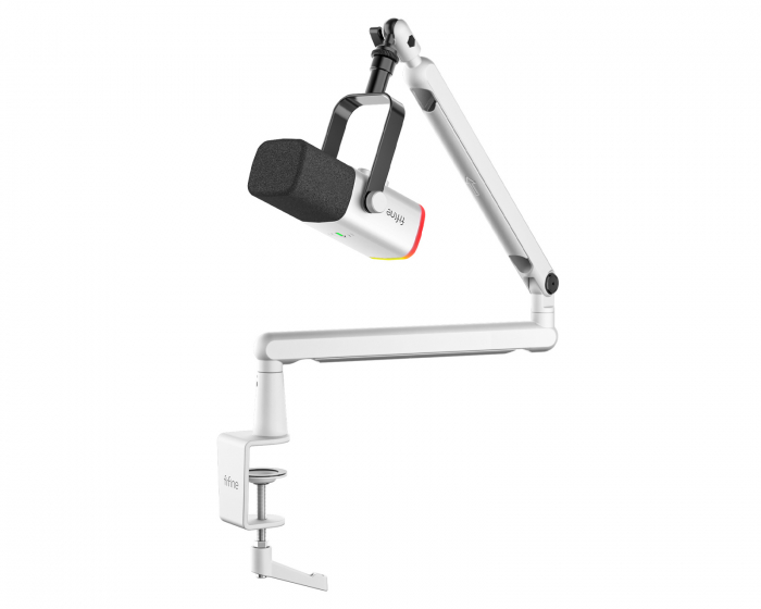 Fifine TAM8 Dynamisk Mikrofon med Mikrofonstativ - Hvid