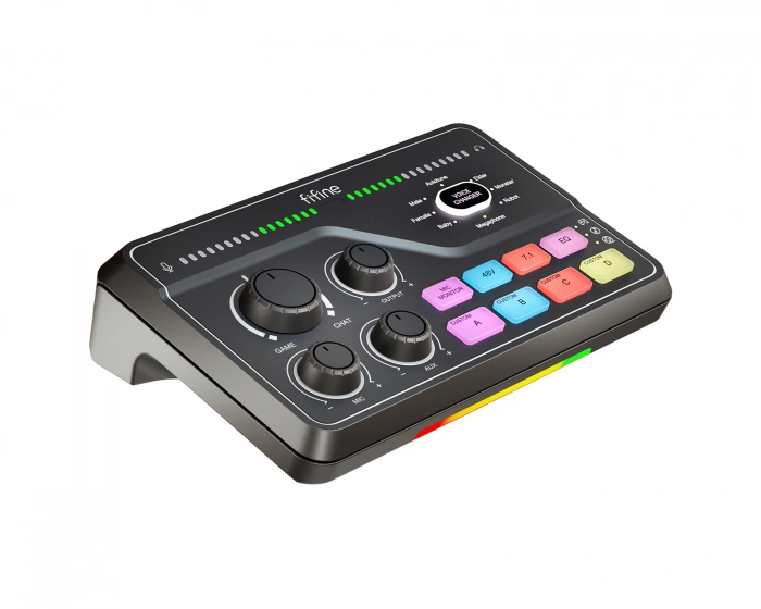 Fifine AmpliGame SC8 Audio Mixer - Sort Lydmixer