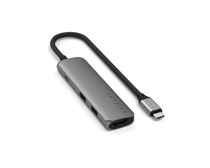 Satechi 4-in-1 USB-C Slim Multiport Adapter 4K HDMI - Rumgrå