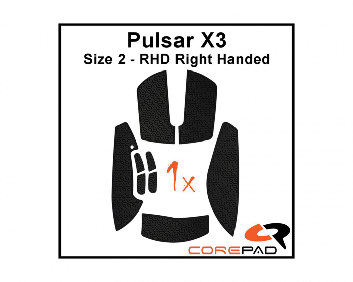 Corepad Soft Grips for Pulsar X3 RHD - Sort