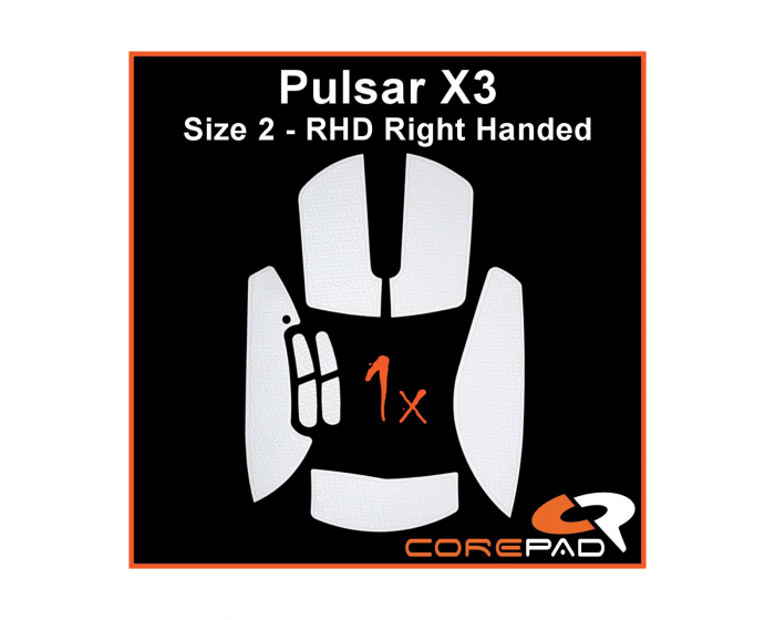 Corepad Soft Grips for Pulsar X3 RHD - Hvid