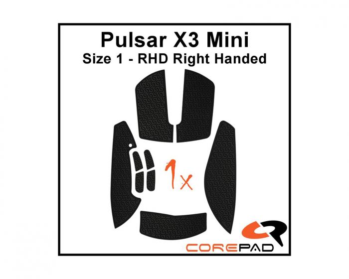 Corepad Soft Grips for Pulsar X3 Mini RHD - Sort