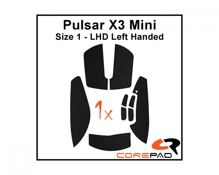 Corepad Soft Grips for Pulsar X3 Mini LHD - Sort