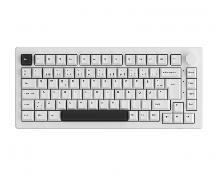 Akko 5075B Plus-S Black on White Trådløst Tastatur - Hvid [V3 Cream Blue Pro]