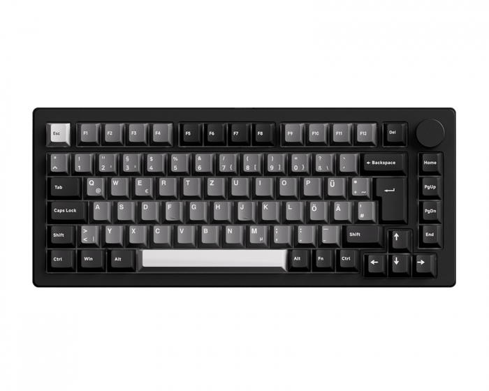 Monsgeek M1 V5 VIA Trådløst tastatur - Black & Silver [V3 Piano Pro]