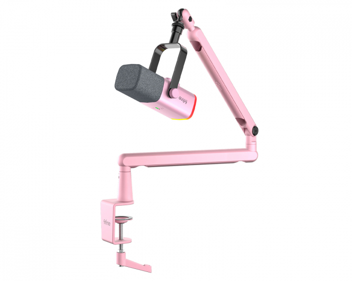 Fifine TAM8 Dynamisk Mikrofon med Mikrofonstativ - Rosa