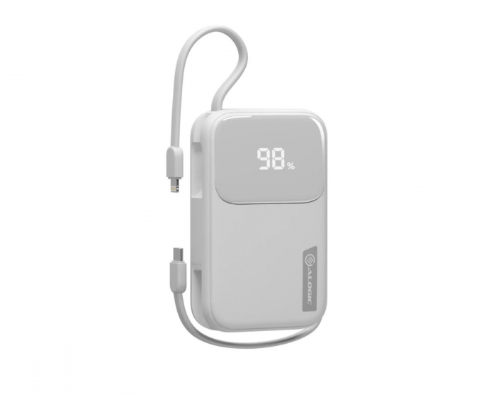 Alogic Tandem+ 20 000 mAh 30W USB-C & Lightning Power Bank - Hvid