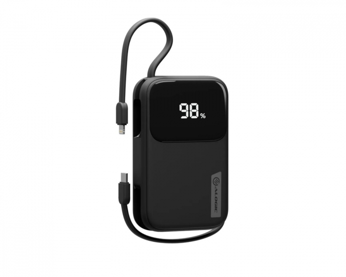 Alogic Tandem+ 20 000 mAh 30W USB-C & Lightning Power Bank - Sort