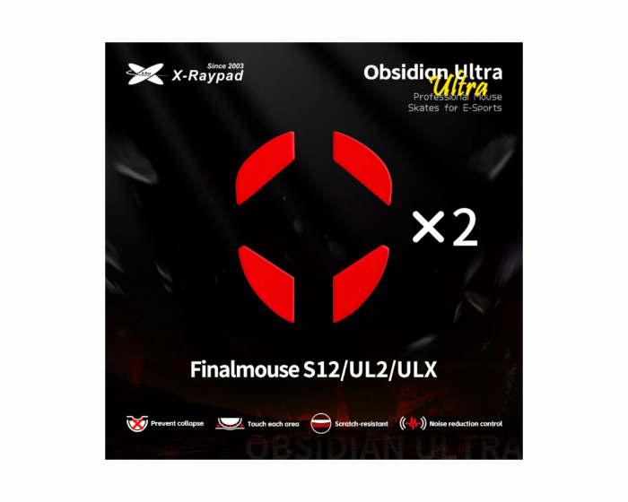 X-raypad Obsidian Ultra Skates til Final Mouse S12/UL2/ULX