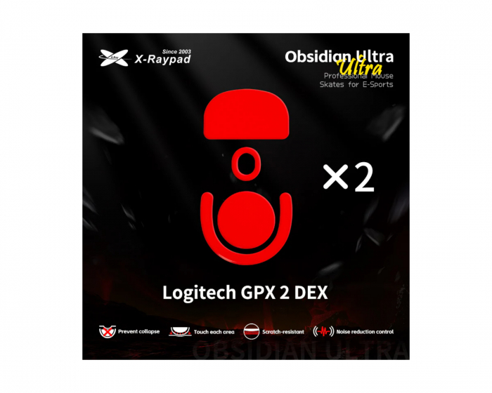 X-raypad Obsidian Ultra Skates til Logitech G Pro X 2 DEX