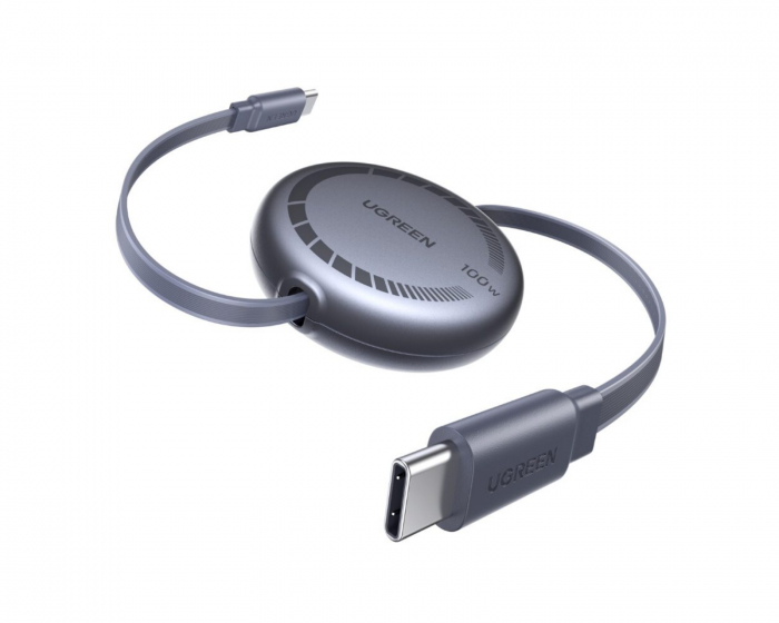 UGREEN USB-C til USB-C PD 100W Hurtigopladning med udtrækkeligt kabel - 1m