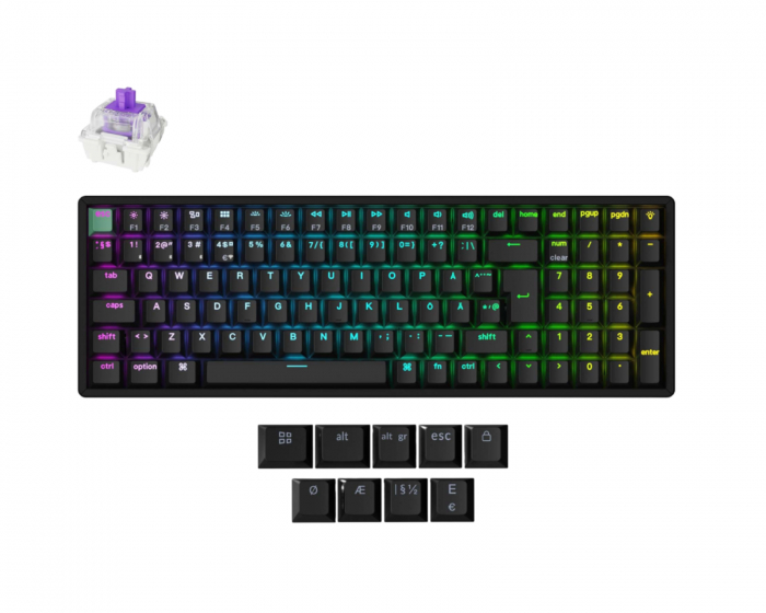 Keychron K4 HE QMK Tastatur [Gateron 2.0 Purple Magnetic Switch] - Sort