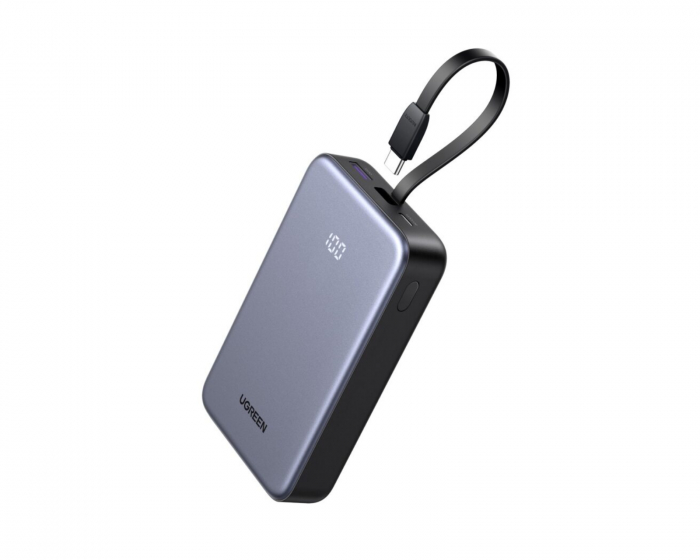 UGREEN Powerbank 20000mAh 22.5W med integreret USB-C kabel