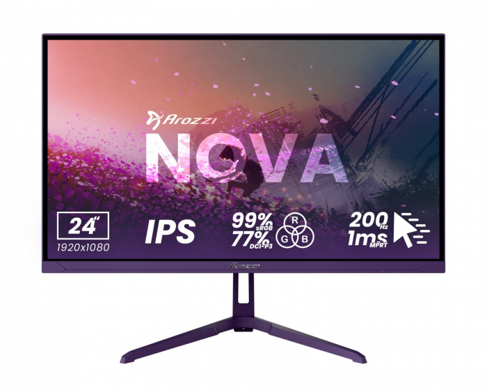 Arozzi Nova 24” IPS 1920x1080 200Hz Gaming Monitor - Lilla