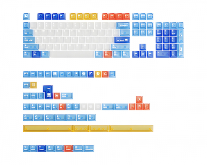 Keymoji Mondrian Clear Keycap sæt