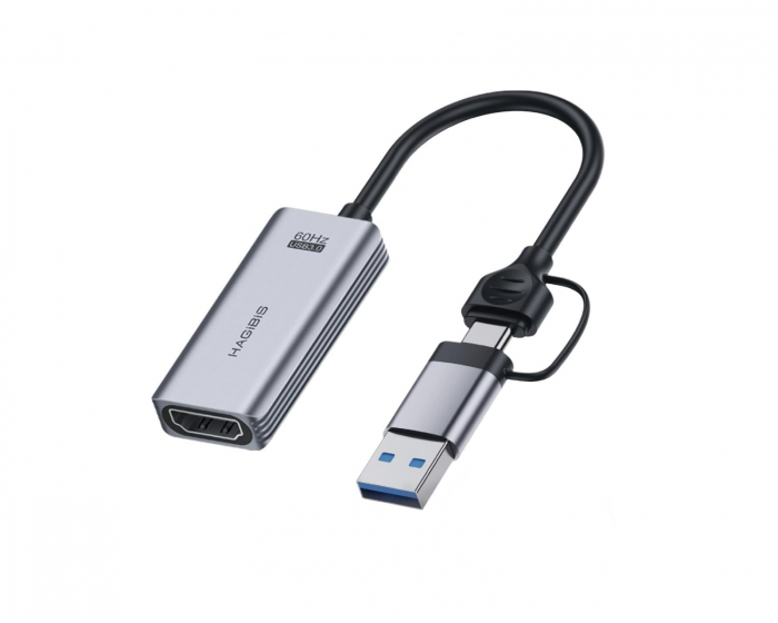 Hagibis HDMI til USB/USB-C 1080p HD 60fps Live Video Capture-kort