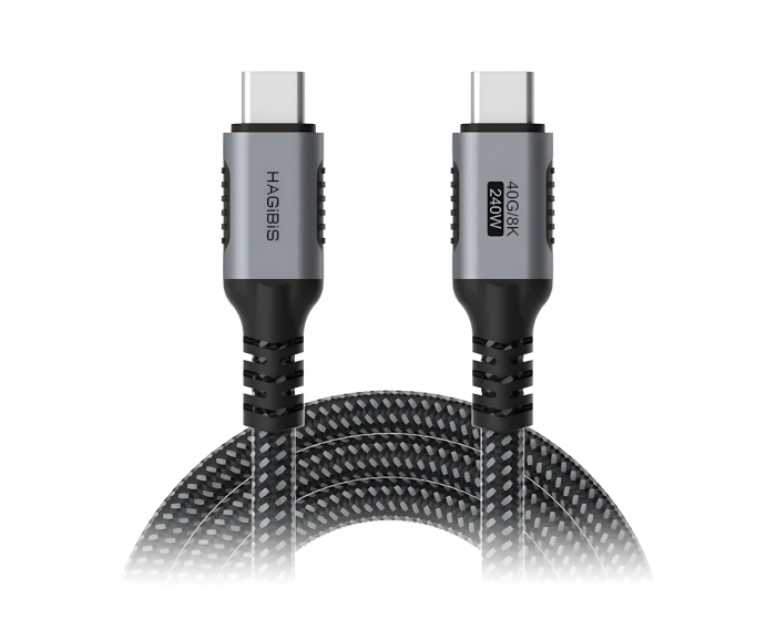 Hagibis USB-C 40G/8K 240W Hurtigopladningskabel - 0.25M