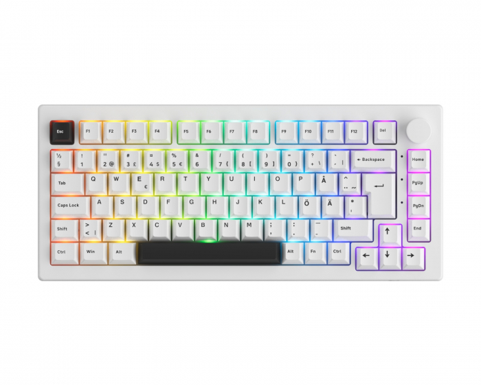 Akko 5075B Plus-S Black on White Trådløst Tastatur - Hvid [V3 Lavender Purple Pro]