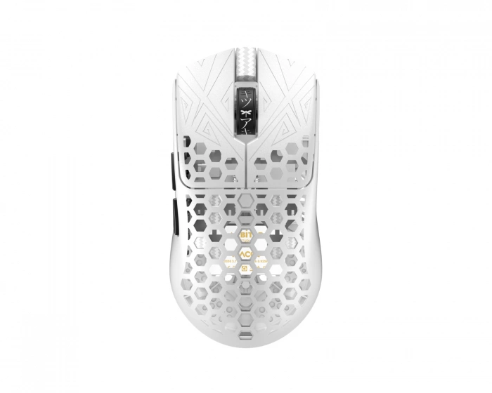 Arbiter Studio AKITSU Medium Carbon Fiber 8K Trådløs Gaming Mus - Hvid