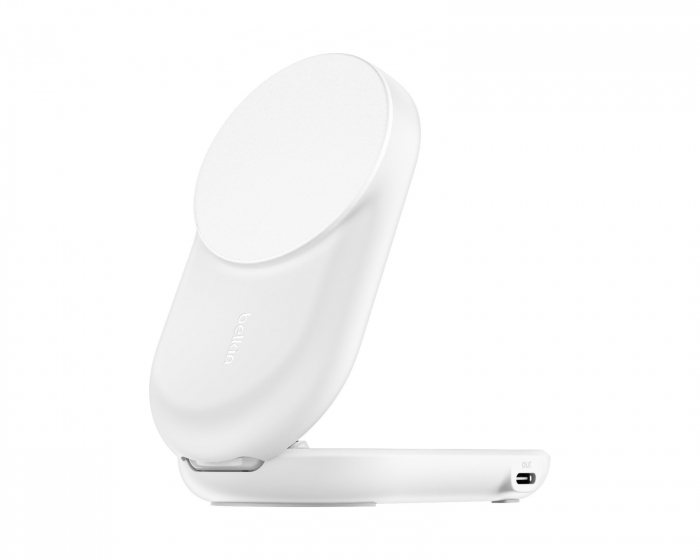 Belkin UltraCharge 2-i-1 Qi2 trådløs oplader - Hvid
