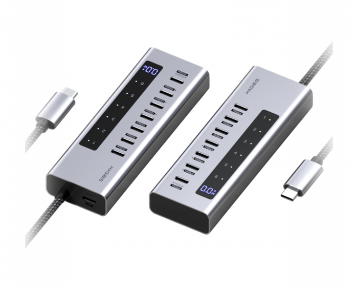Hagibis 6-Port USB-C Hub 10Gbps LED-display