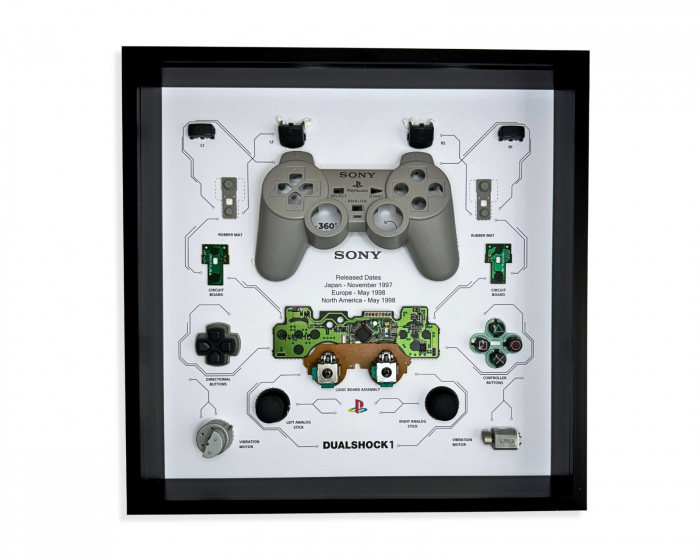 GRC Retro Art Sony PS1 Dual Shock 1 Controller Display  - Grey
