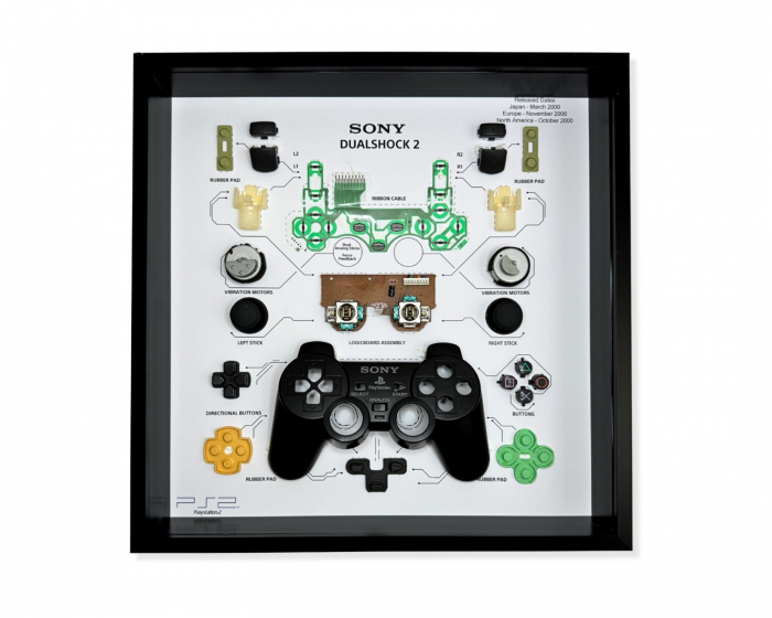 GRC Retro Art Sony PS2 Dual Shock 2 Controller Display - Sort