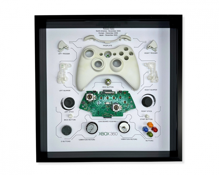GRC Retro Art Microsoft Xbox 360 Trådløs Controller Display - Hvid