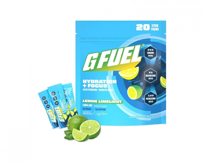 G FUEL Lemon Limelight Hydration + Focus Pakke - 20 Portioner
